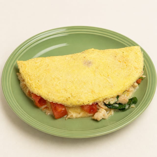 CHICKEN PARMESAN OMELET.