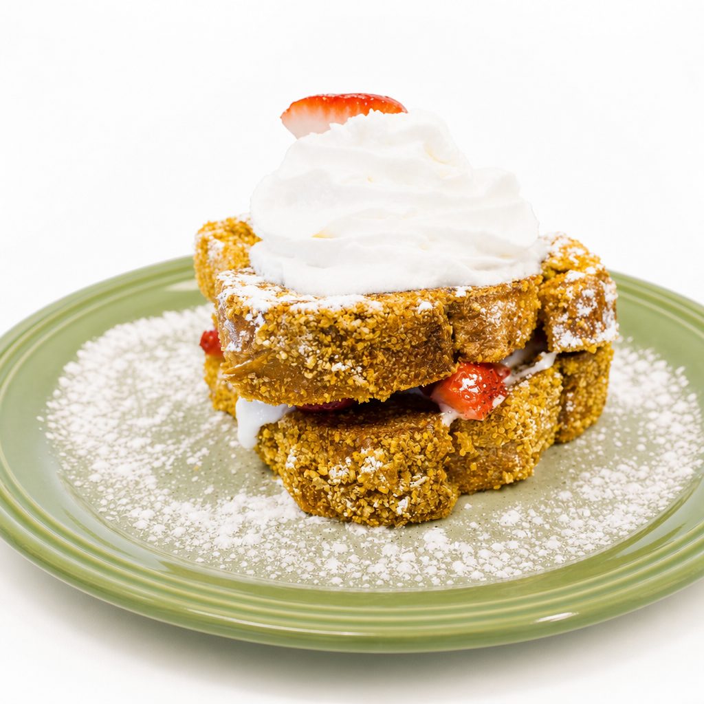 STRAWBERRY STUFFED FRENCH TOAST.