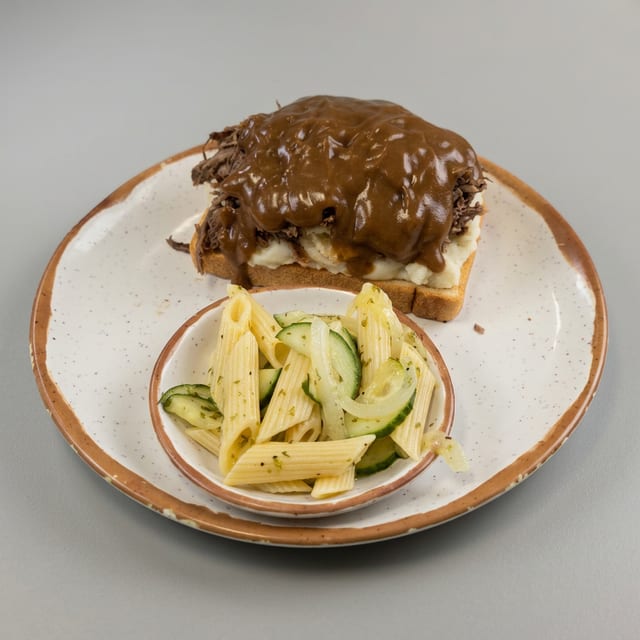 Hot Roast Beef Sandwich.